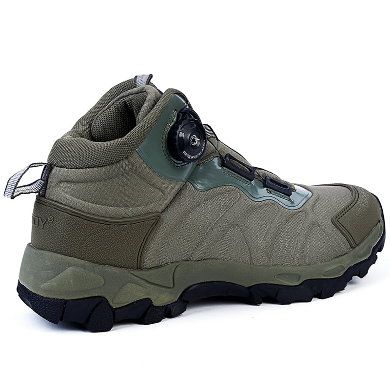 WildKing Men's Fast Response Automatic Buckle Mid-top Waterproof Hiking Shoes A001-Green