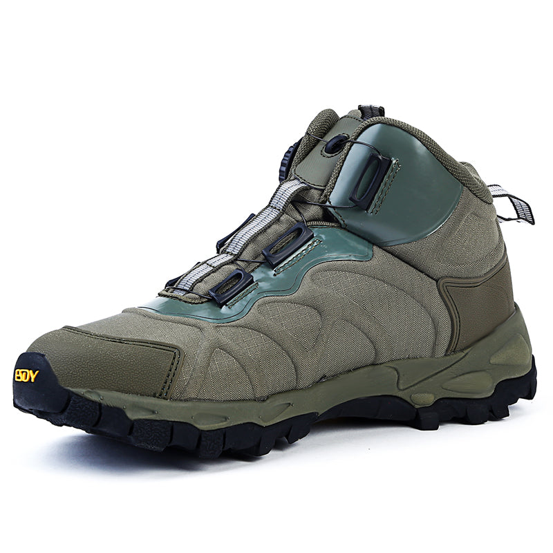 WildKing Men's Fast Response Automatic Buckle Mid-top Waterproof Hiking Shoes A001-Green