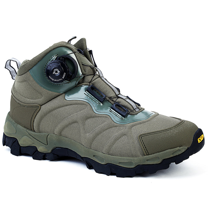 WildKing Men's Fast Response Automatic Buckle Mid-top Waterproof Hiking Shoes A001-Green