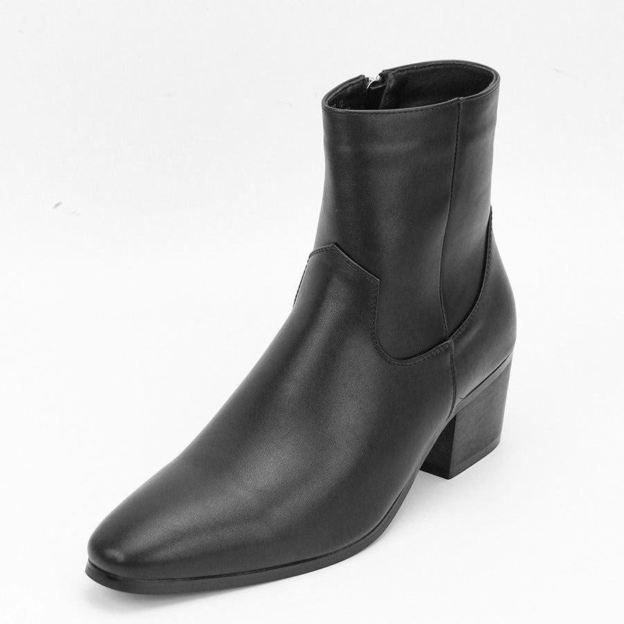 WildKing Men's Gentleman High Heel Elastic Chelsea Boots B7015