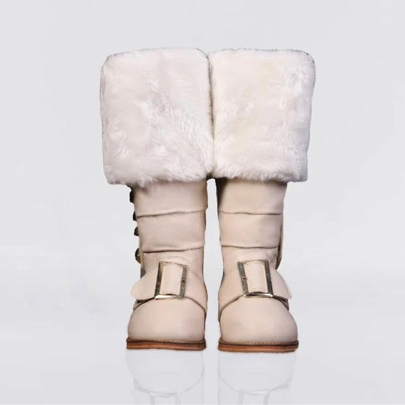 WildKing Men's Handmade Renaissance Santa Claus Leather Boots 1002