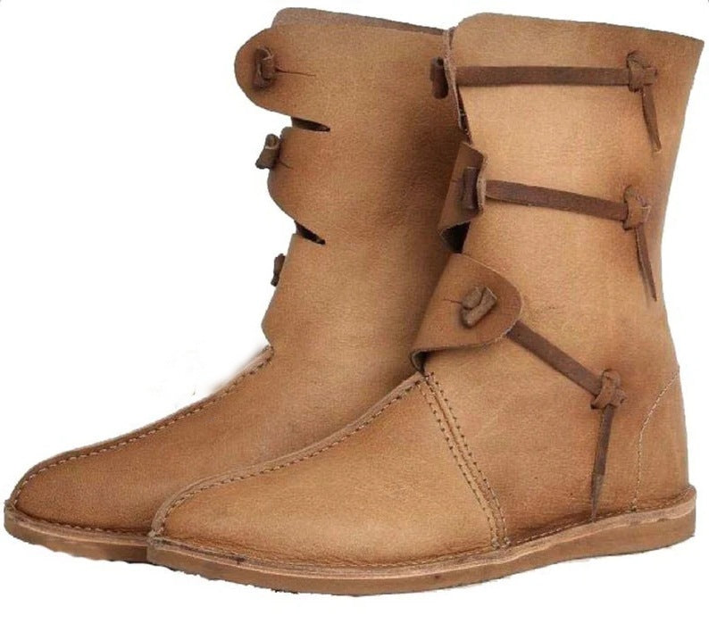 WildKing Men's Medieval Viking Pirate Round Toe Boots 1879