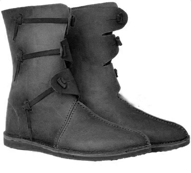 WildKing Men's Medieval Viking Pirate Round Toe Boots 1879