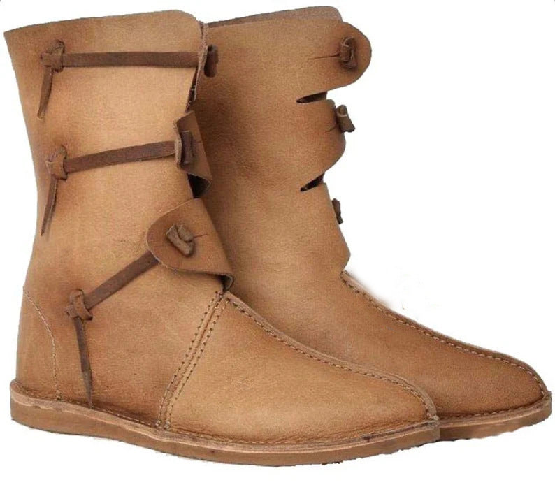 WildKing Men's Medieval Viking Pirate Round Toe Boots 1879