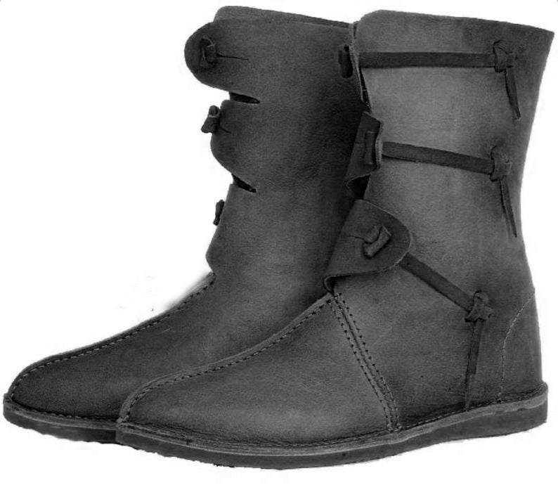 WildKing Men's Medieval Viking Pirate Round Toe Boots 1879