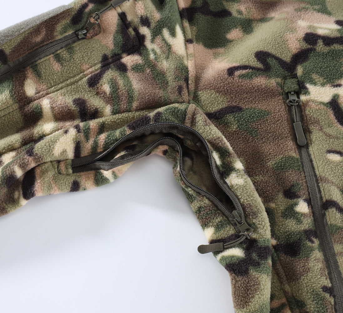 WildKing Men's Outdoor Fleece Camo Tactical Jacket