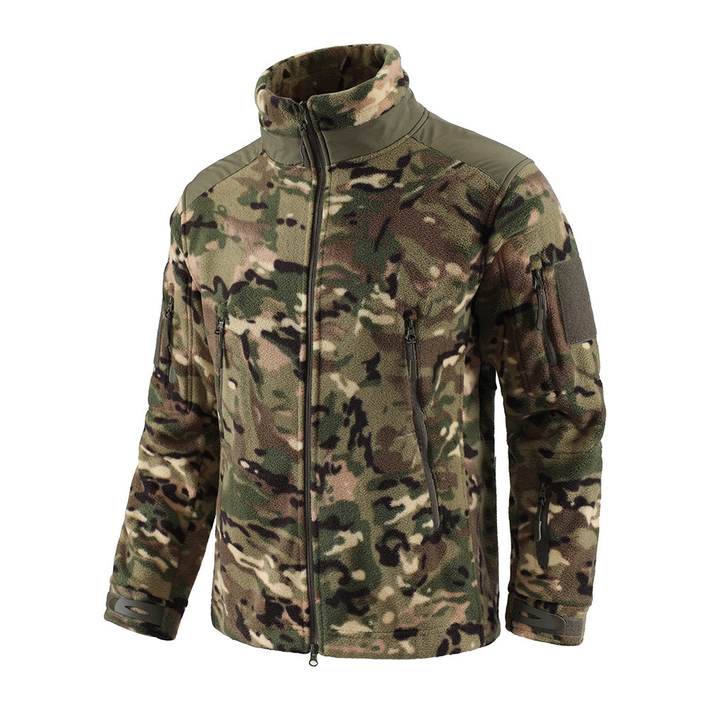 WildKing Men's Outdoor Fleece Camo Tactical Jacket