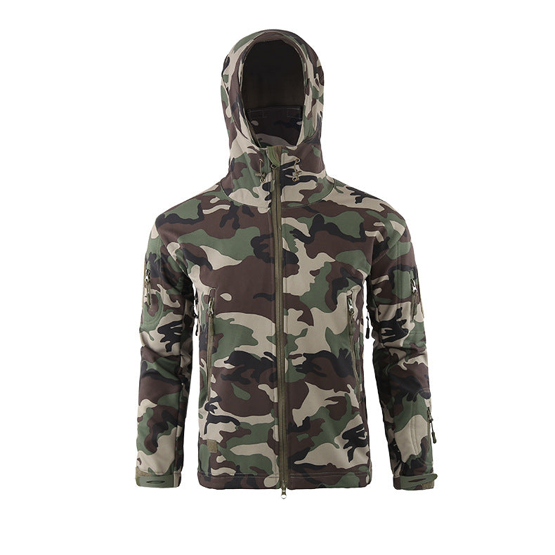 WildKing Men's Outdoor Hiking Hunting Fleece Tactical Camo Jacket