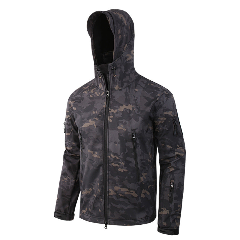 WildKing Men's Outdoor Hiking Hunting Fleece Tactical Camo Jacket