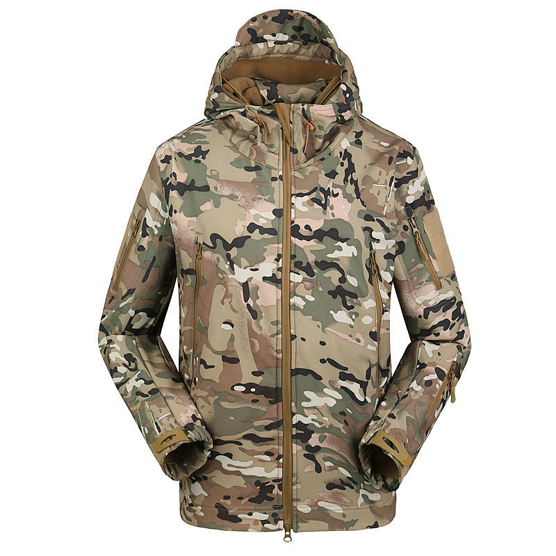 WildKing Men's Outdoor Hiking Hunting Fleece Tactical Camo Jacket