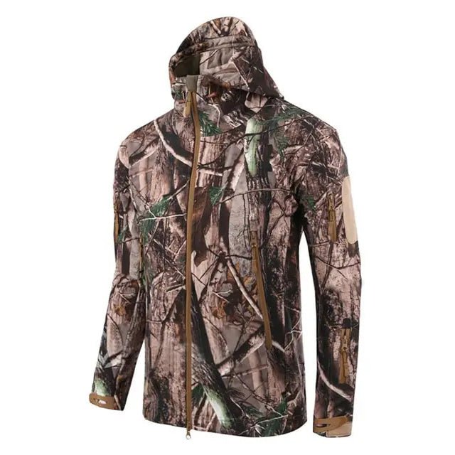 WildKing Men's Outdoor Hiking Hunting Fleece Tactical Tree Camouflage Jacket
