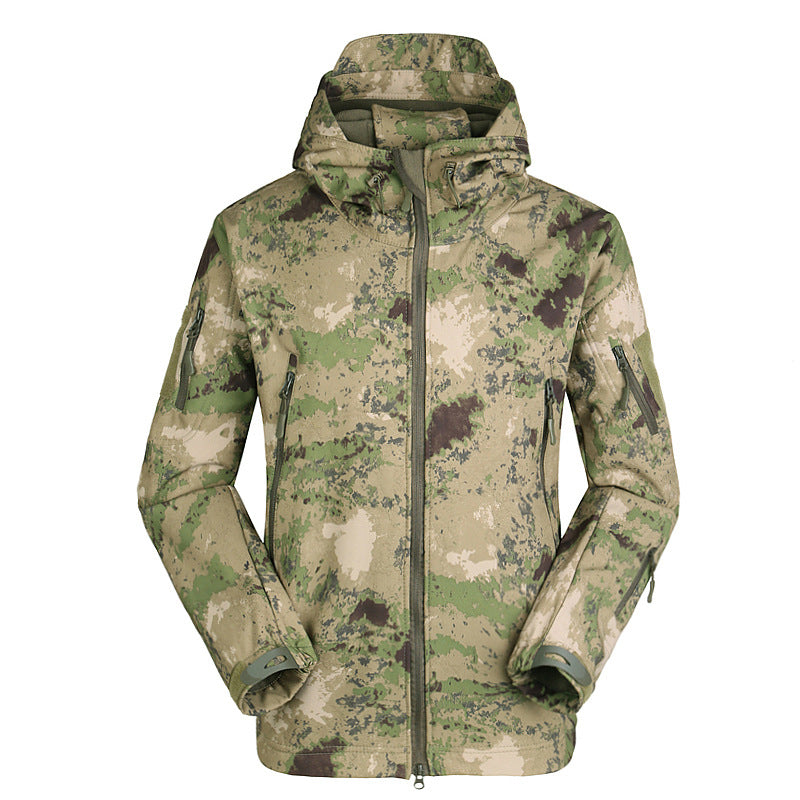 WildKing Men's Outdoor Hiking Hunting Fleece Tactical Camo Camouflage Jacket