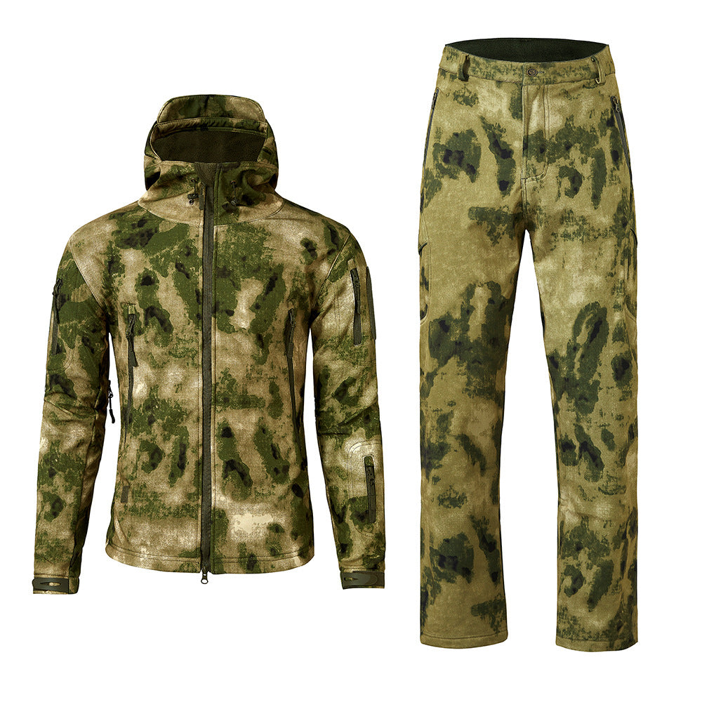 WildKing Men's Outdoor Soft Shell Fleece Hunting Camouflage Set G103