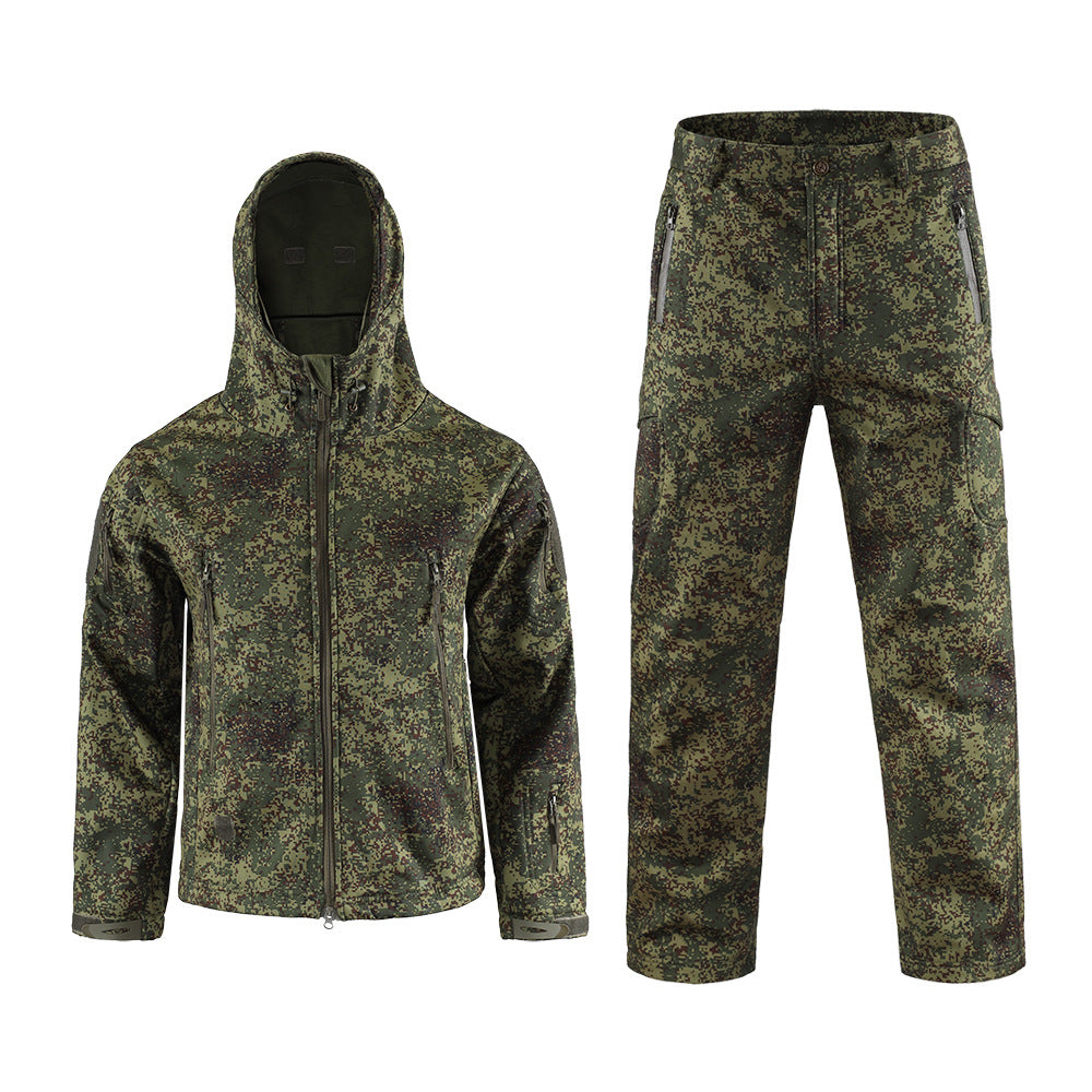 WildKing Men's Outdoor Soft Shell Fleece Hunting Camouflage Set G103