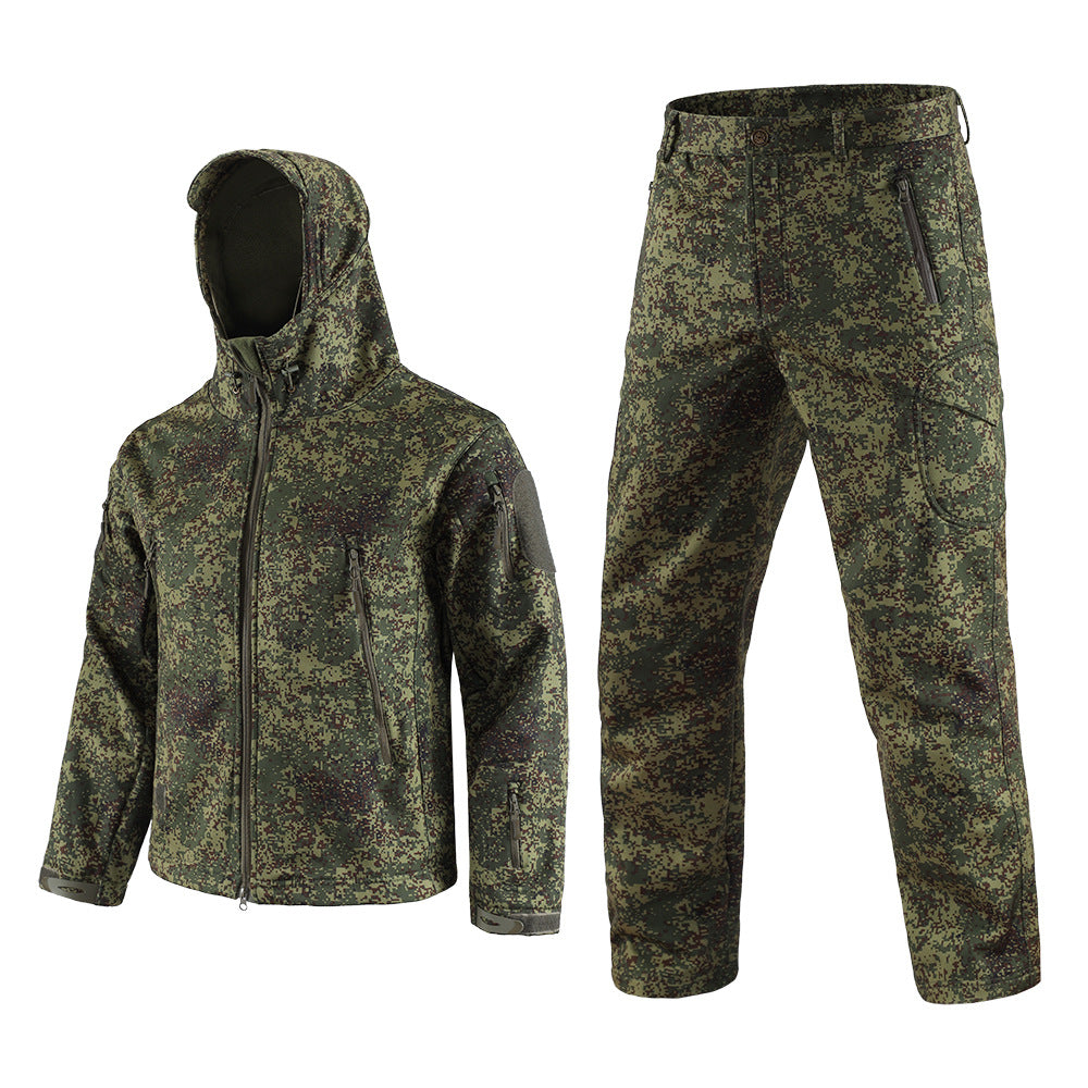 WildKing Men's Outdoor Soft Shell Fleece Hunting Camouflage Set G103
