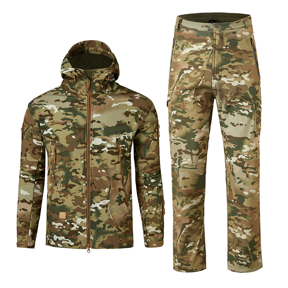 WildKing Men's Outdoor Soft Shell Fleece Hunting Camouflage Set G103