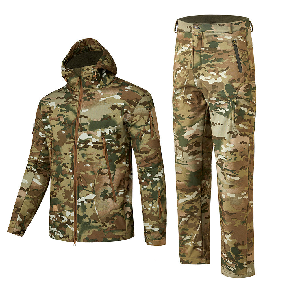 WildKing Men's Outdoor Soft Shell Fleece Hunting Camouflage Set G103
