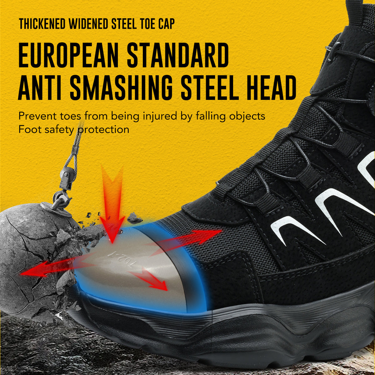 WildKing Men's Steel Toe Safety Boots with Dial Closure – Non-Slip Puncture-Resistant Work Boots R061