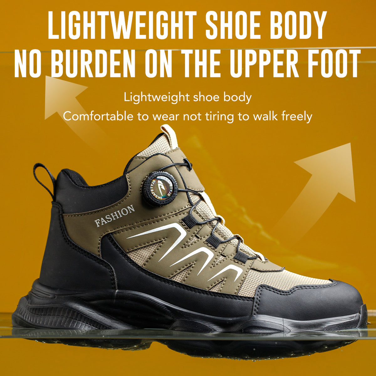 WildKing Men's Steel Toe Safety Boots with Dial Closure – Non-Slip Puncture-Resistant Work Boots R061