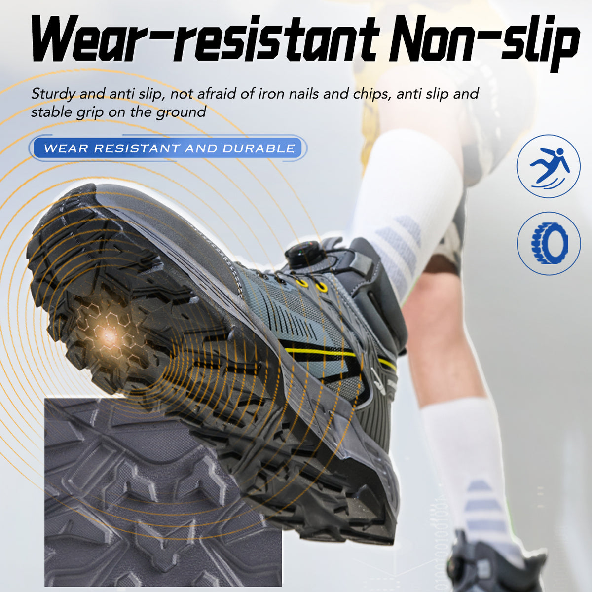 WildKing Men's Steel Toe Slip-Resistant & Puncture-Resistant Work Boots R060