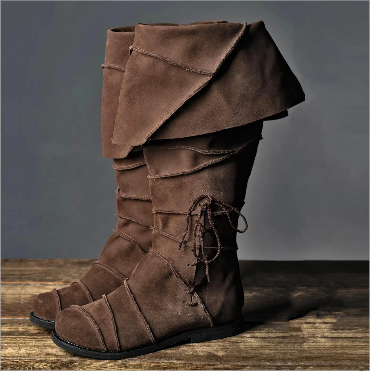 WildKing Men's Vintage Medieval Renaissance Tall Boots B1545
