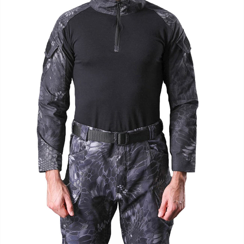 WildKing Men's Outdoor Black python Combat Clothing Tactical Frog Suit