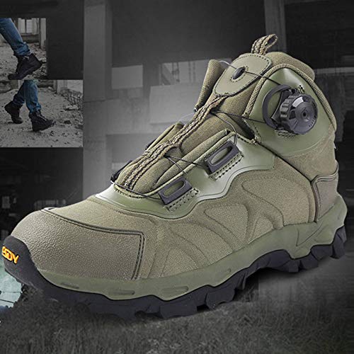 WildKing Men's Fast Response Automatic Buckle Mid-top Waterproof Hiking Shoes A001-Green