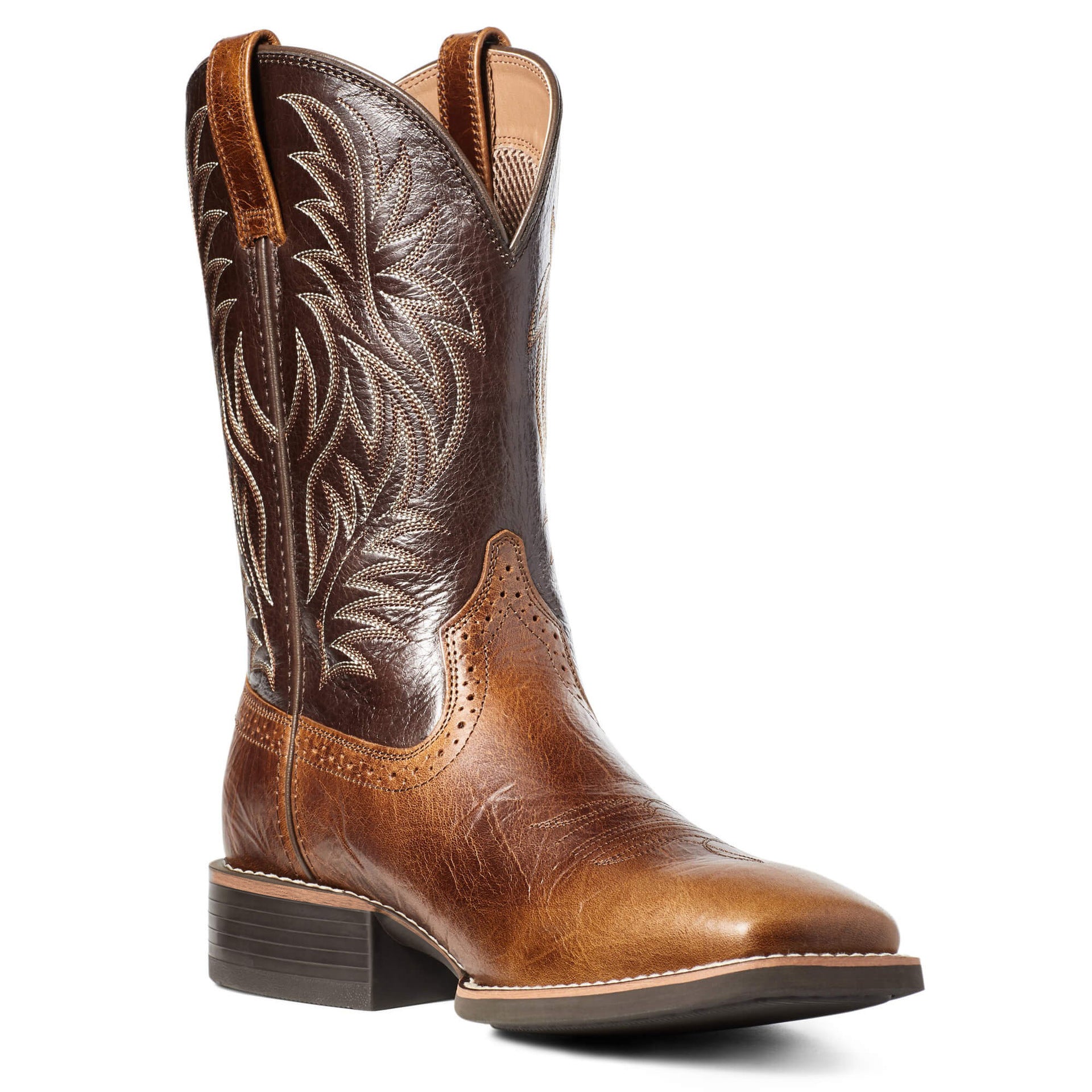 Wildking Men's High-top Embroidered Retro Wide-Head Western Cowboy Boots 8701