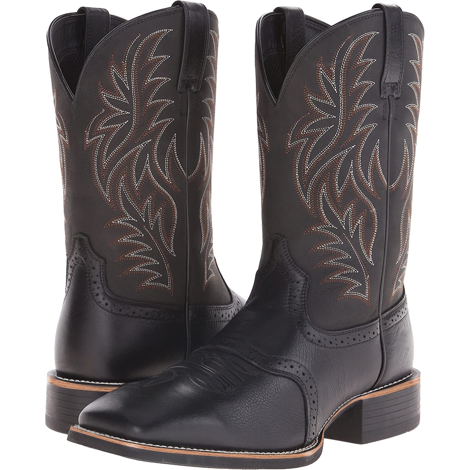 Wildking Men's High-top Embroidered Retro Wide-Head Western Cowboy Boots 8701
