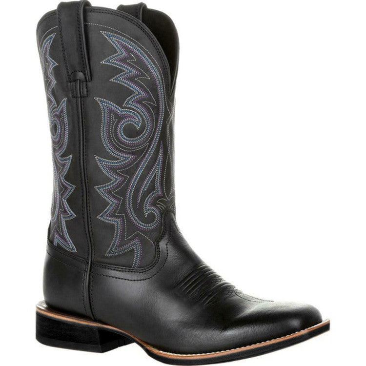 Wildking High-top Embroidered Retro Wide-Head Western Cowboy Boots 8802