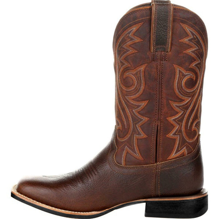Wildking High-top Embroidered Retro Wide-Head Western Cowboy Boots 8802