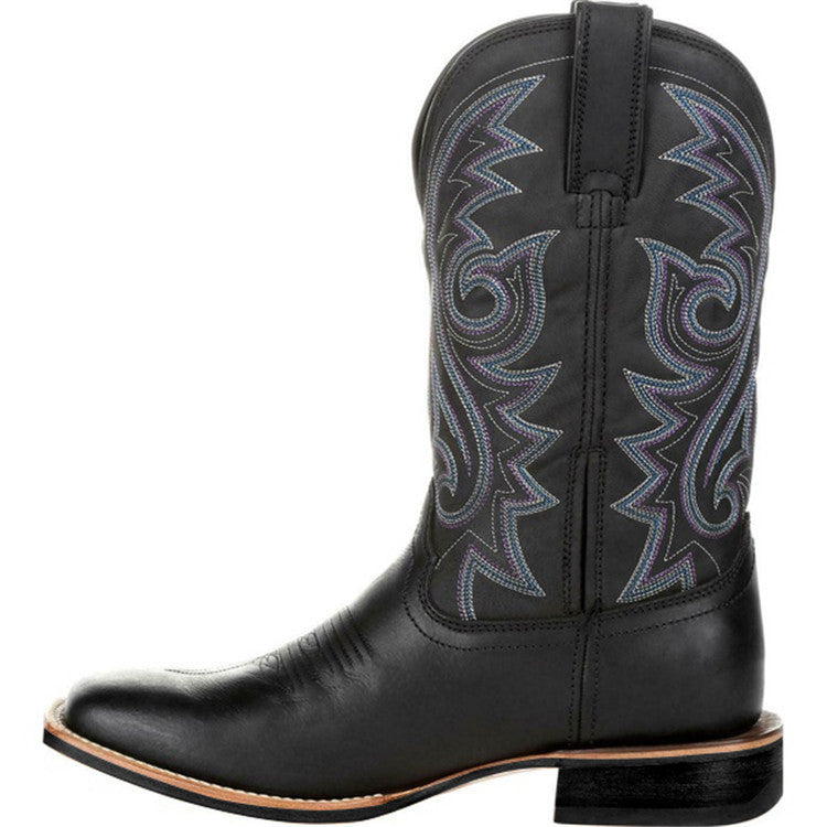 Wildking High-top Embroidered Retro Wide-Head Western Cowboy Boots 8802