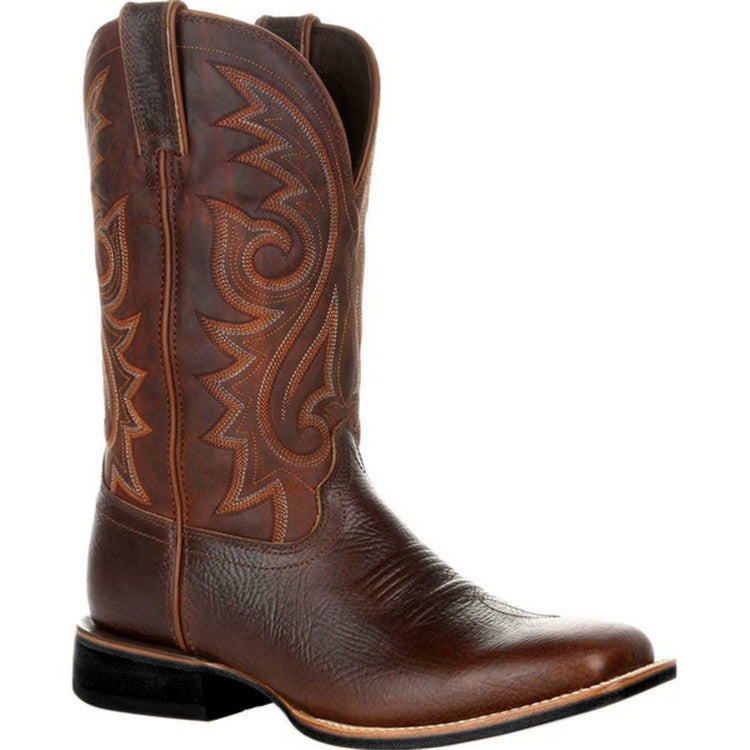Wildking High-top Embroidered Retro Wide-Head Western Cowboy Boots 8802