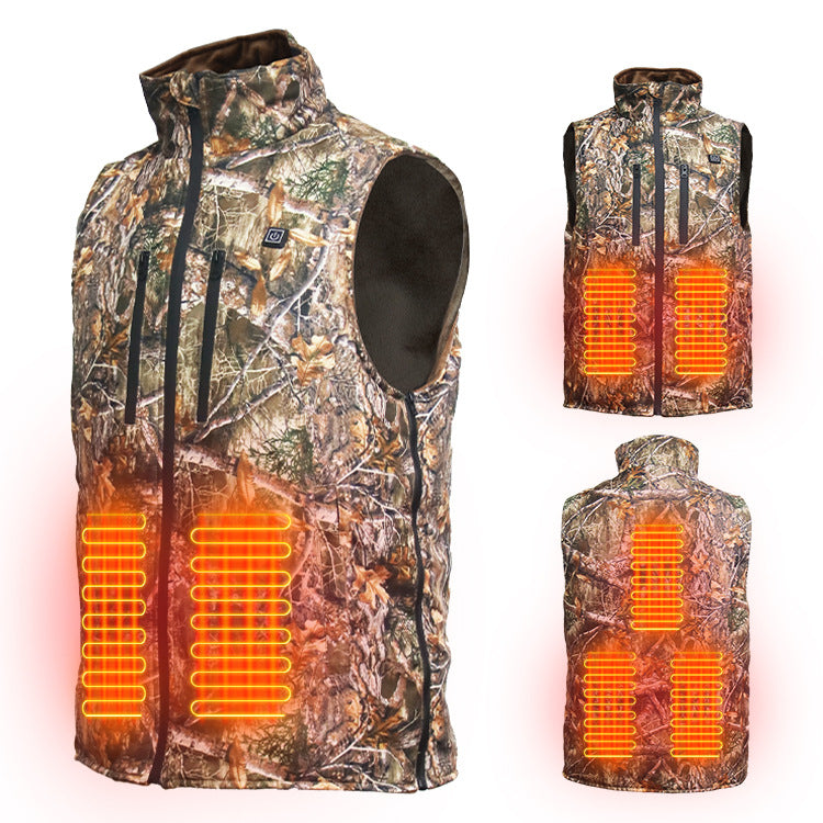 Wildking Men's 5V USB Charging Heated and Warm Outdoor Sports Camouflage Hunting Vest