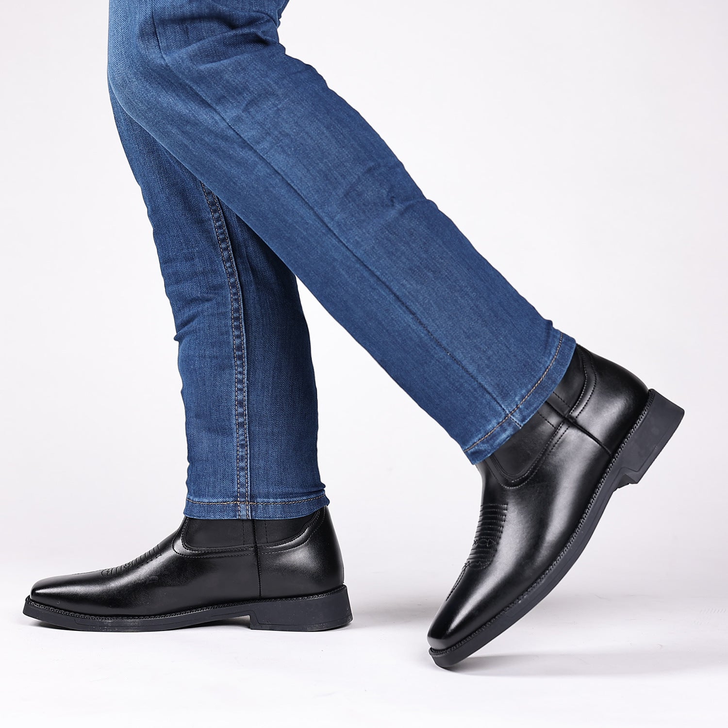 Wildking Men's American Flag Element Retro Wide-Toe Western Cowboy Boots 8702