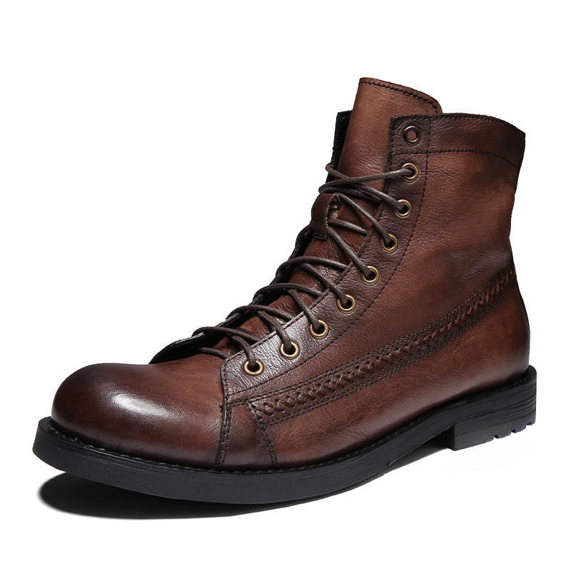 Wildking Men's British Retro Leather Lace-Up Ankle Boots 8805