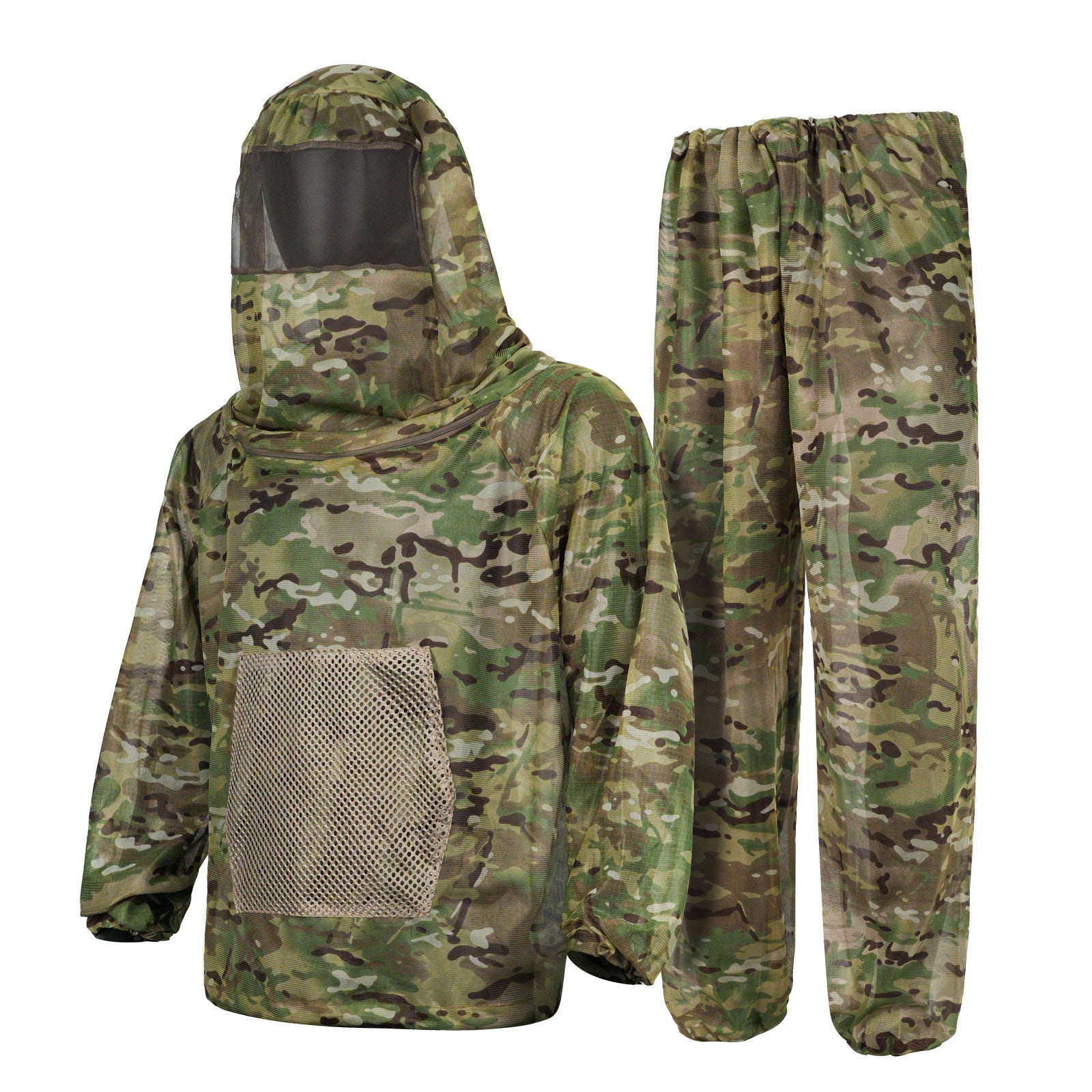 Wildking Men's Camo Adventure Camping Mesh Hooded Mosquito Repellent Suit