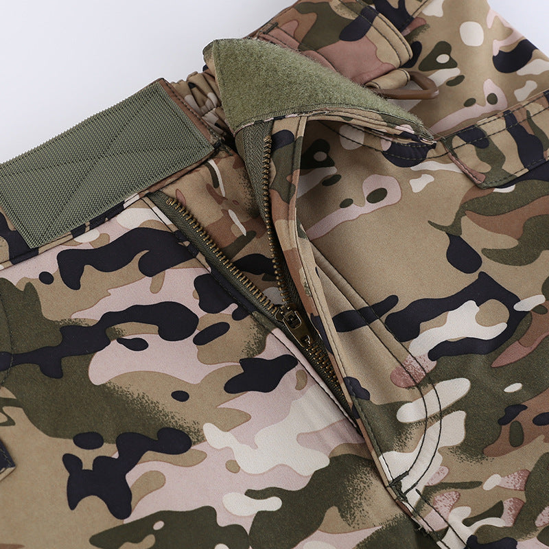 Wildking Men's Camouflage IX7 Four-Way Stretch Plus Fleece Ski Riding Pants B260-Camo