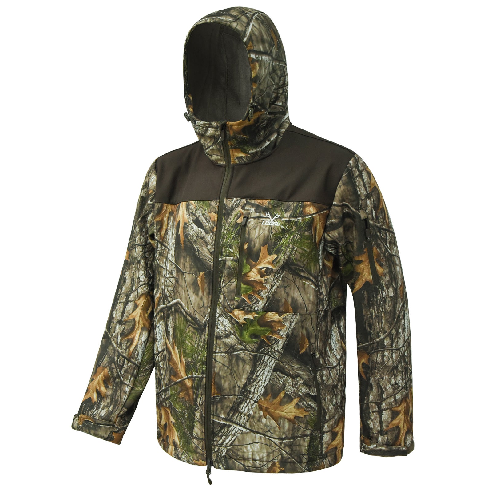 Wildking Men's Camouflage Loose Hooded Soft Shell Waterproof Jacket - Antistatic and Wear Resistant