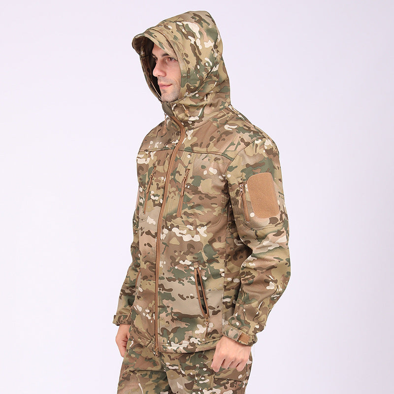 Wildking Men's Camouflage Mountaineering Waterproof Soft Shell Jacket A013-Camo
