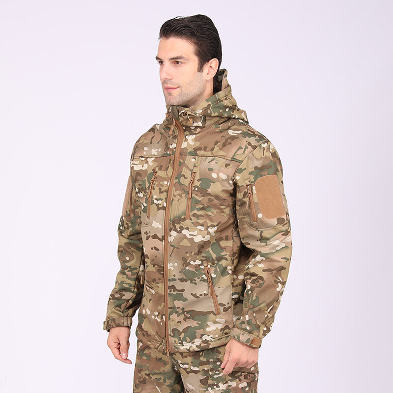 Wildking Men's Camouflage Mountaineering Waterproof Soft Shell Jacket A013-Camo