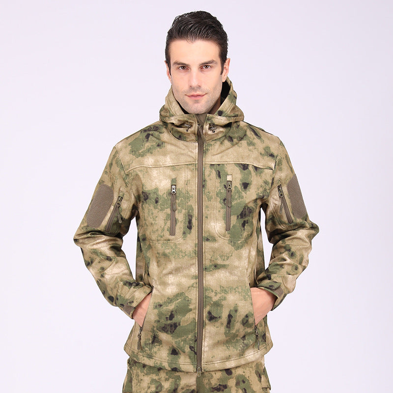 Wildking Men's Camouflage Mountaineering Waterproof Soft Shell Jacket A013-Camo
