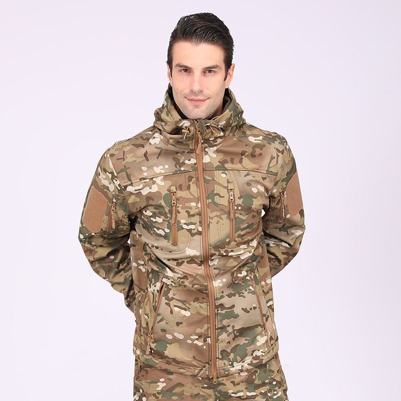 Wildking Men's Camouflage Mountaineering Waterproof Soft Shell Jacket A013-Camo