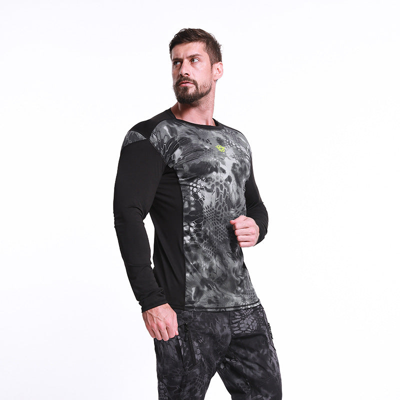 Wildking Men's Combat Long Sleeve Tactical Army Quick Dry Wicking Casual Camo T-Shirt