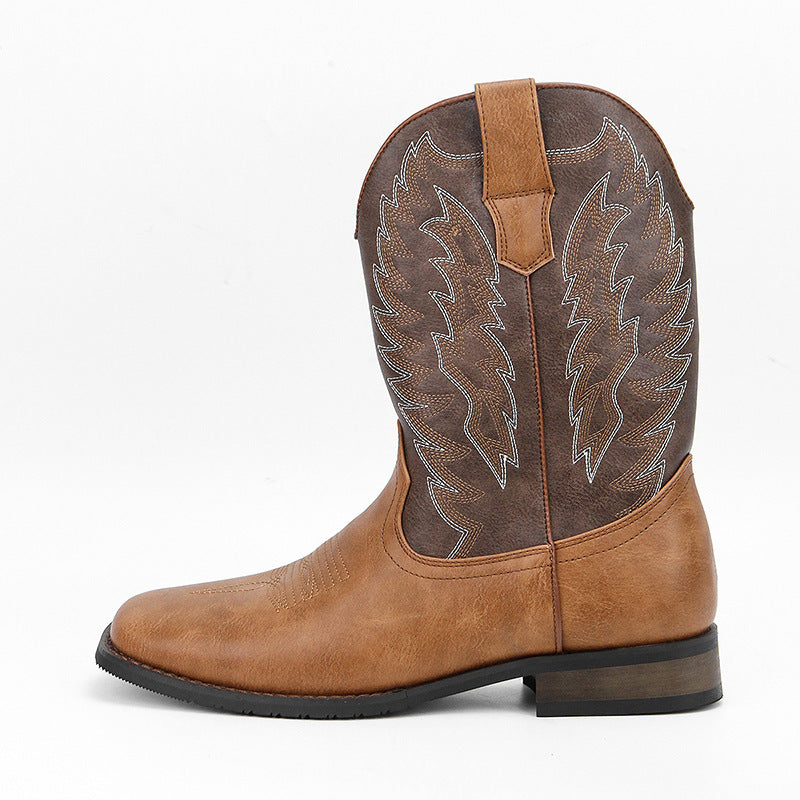 Wildking Men's Department Denim Square Toe Motorcycle Boots B3006