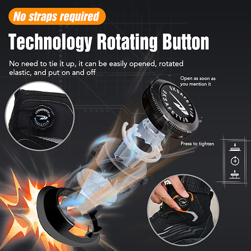 Wildking Men's High Top Dial Steel Toe Safety Boots – Puncture Resistant High Top Work Shoes R050