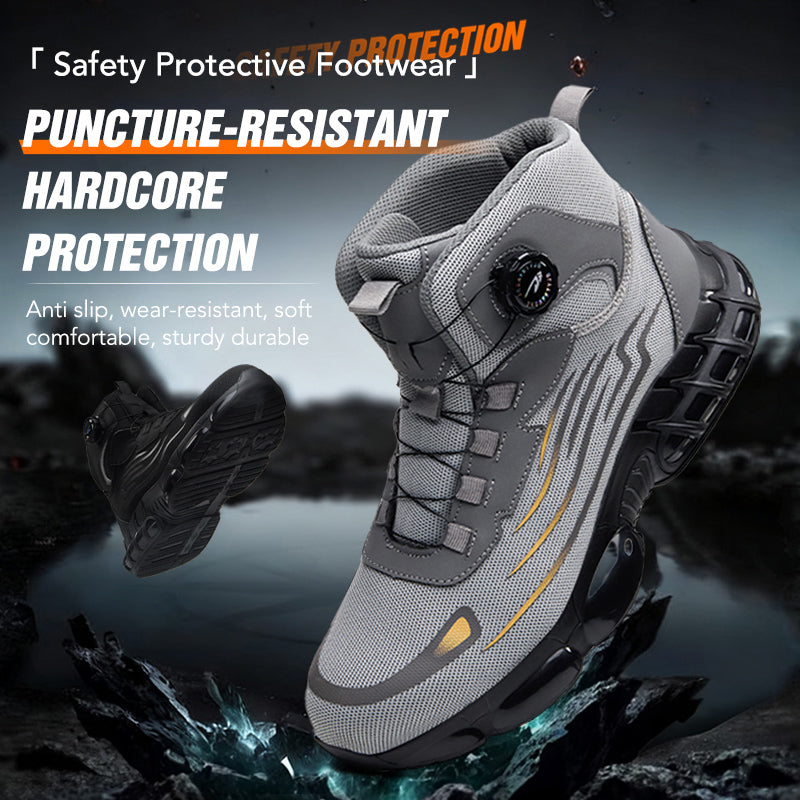 Wildking Men's High Top Dial Steel Toe Safety Boots – Puncture Resistant High Top Work Shoes R050