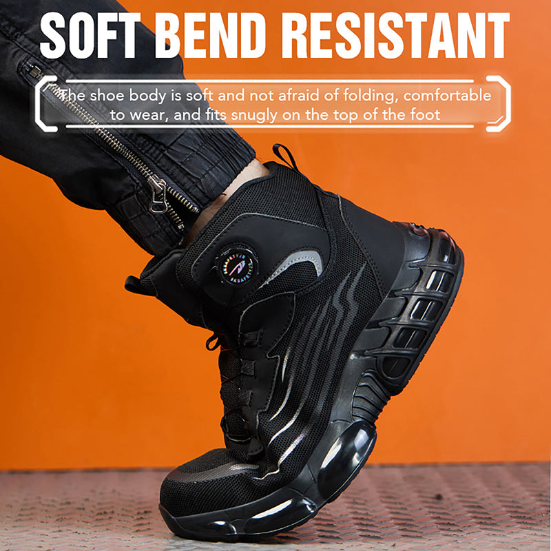 Wildking Men's High Top Dial Steel Toe Safety Boots – Puncture Resistant High Top Work Shoes R050