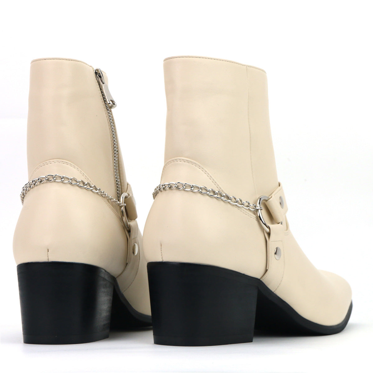 Wildking Men's Fashion Boots High Heel Chain Chelsea Boots B7003