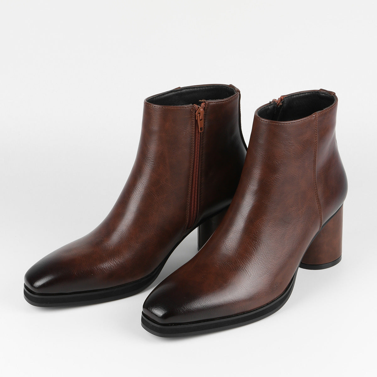 Wildking Men's Fashion Gentleman High Heel Elastic Chelsea Boots B7010